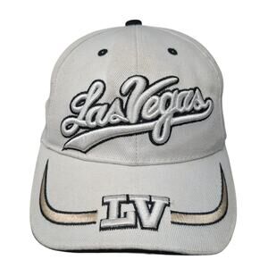 Las Vegas Strapback Baseball Cap White One Size Adjustable Embroidered Lanza